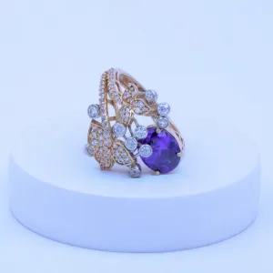 Amethyst Butterfly Ring