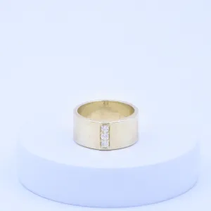 Minimal Stone Band Silver Ring