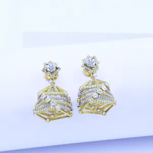Architectural CZ Jhumka Earrings