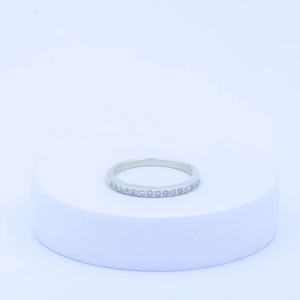 Classic Pavé Band Silver Ring