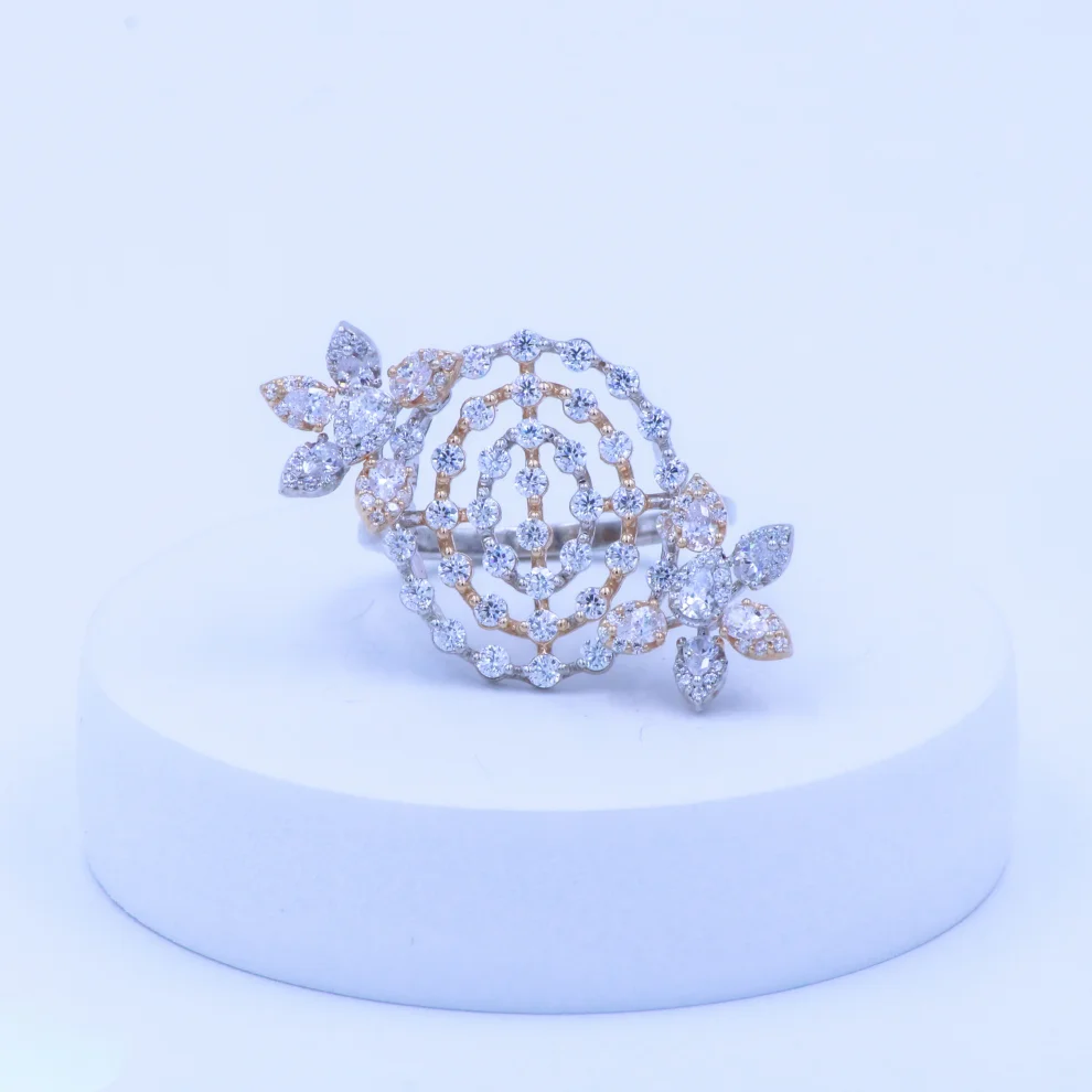 Floral Crown Silver Ring