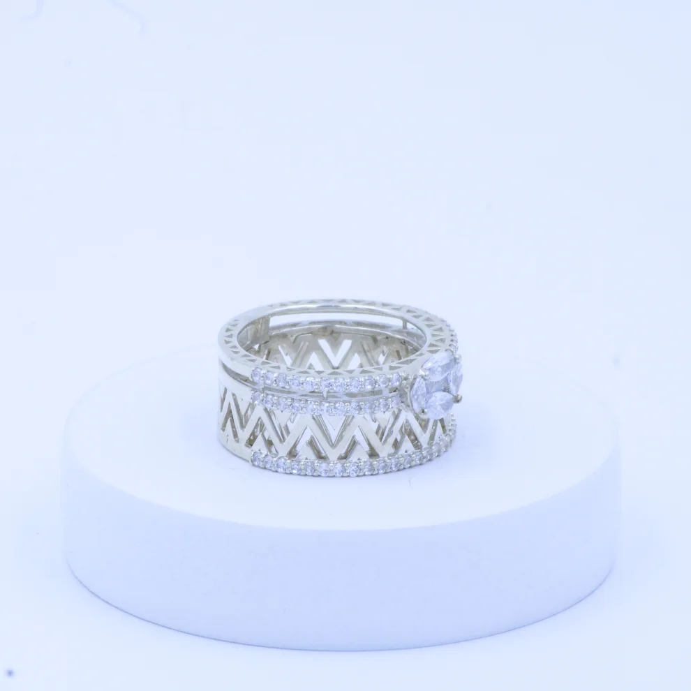 Chevron Eternity Silver Ring