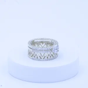 Chevron Eternity Silver Ring
