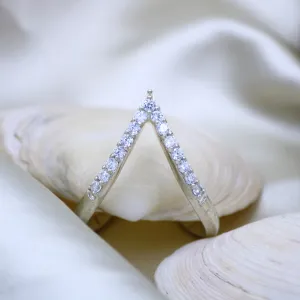 Chevron Pave CZ Ring