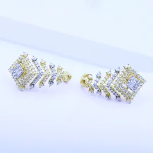 Layered Square Stud Earrings