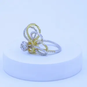 Interlaced Petal Crown Ring