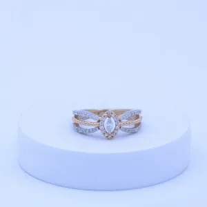 Split Band Marquise Halo Ring