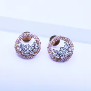 Dual Tone Loop Stud Earrings