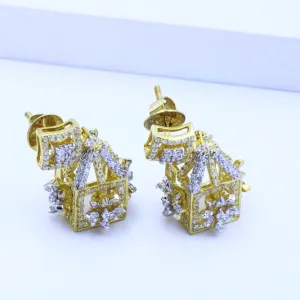 Geometric Cube Jhumka Earrings