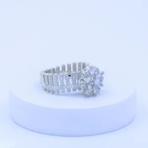 Contemporary Grid Silver Ring