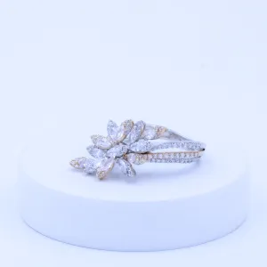 Dual Tone Floral Cluster Ring