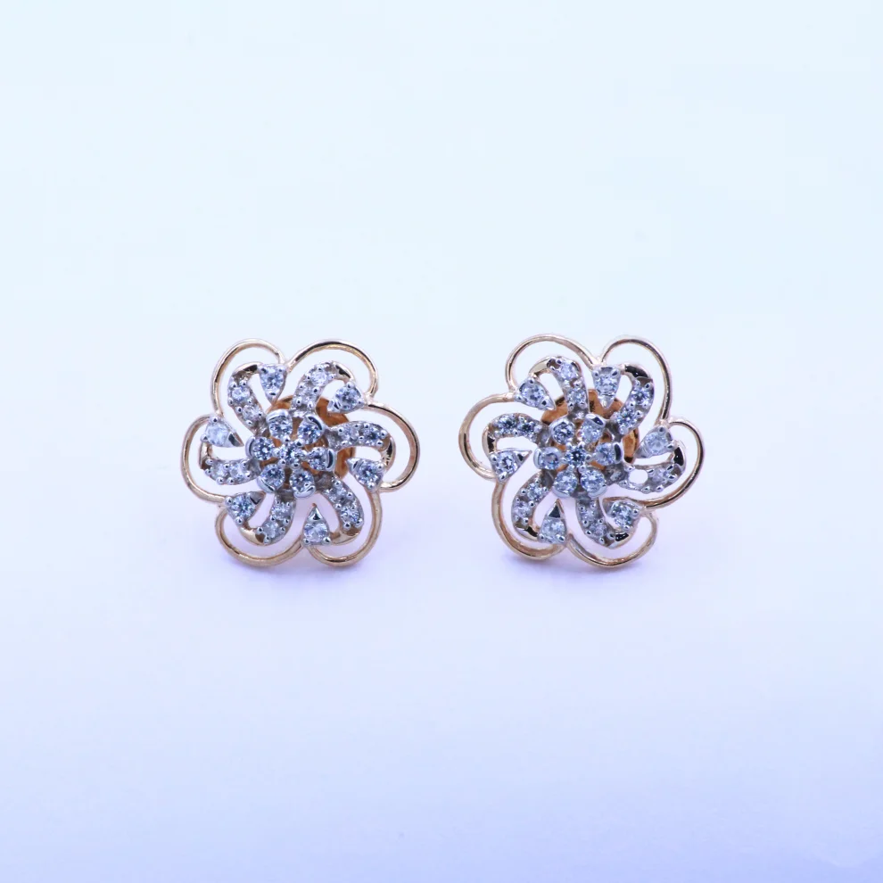 Floral Spiral Stud Earrings