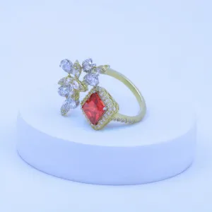 Ruby Square Floral Ring