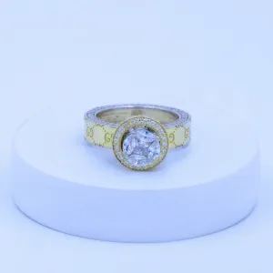 Bold Halo Solitaire Ring