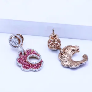 Floral Ruby Drop Earrings