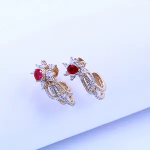 Ruby Floral Stud Earrings