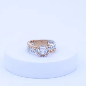 Vintage Oval Halo Rope Ring