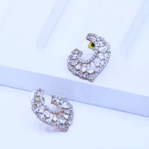 Heart Swirl CZ Stud Earrings