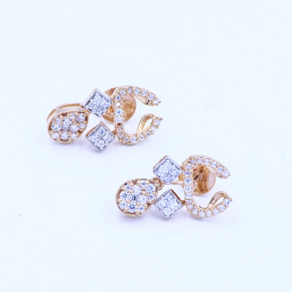 Crescent Square Drop Earrings