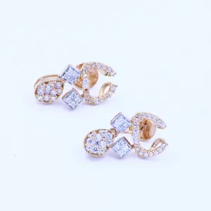 Crescent Square Drop Earrings